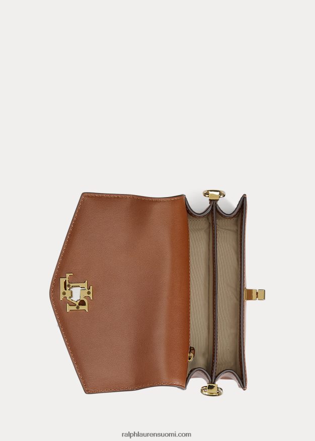 Ralph Lauren naiset nahkainen pieni tayler crossbody laukku 0Z24ZR5160 rusketus