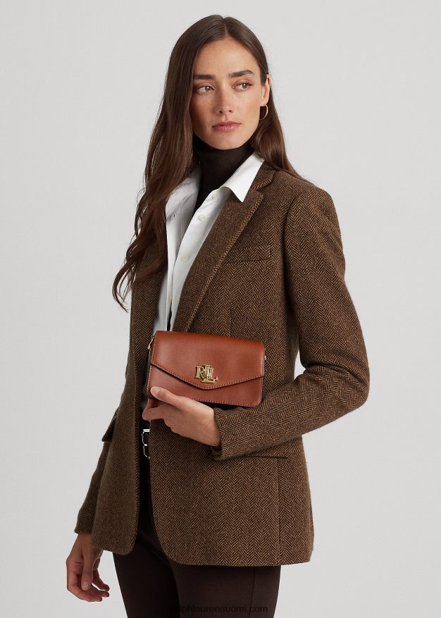 Ralph Lauren naiset nahkainen pieni tayler crossbody laukku 0Z24ZR5160 rusketus