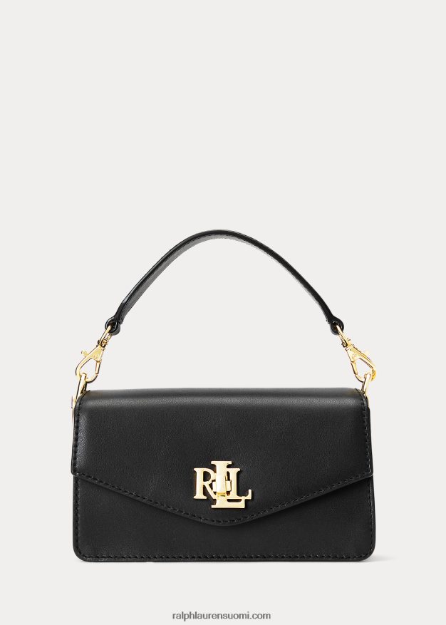 Ralph Lauren naiset nahkainen pieni tayler crossbody laukku 0Z24ZR5161 musta