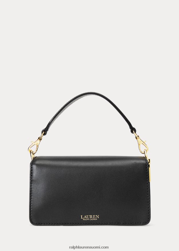 Ralph Lauren naiset nahkainen pieni tayler crossbody laukku 0Z24ZR5161 musta