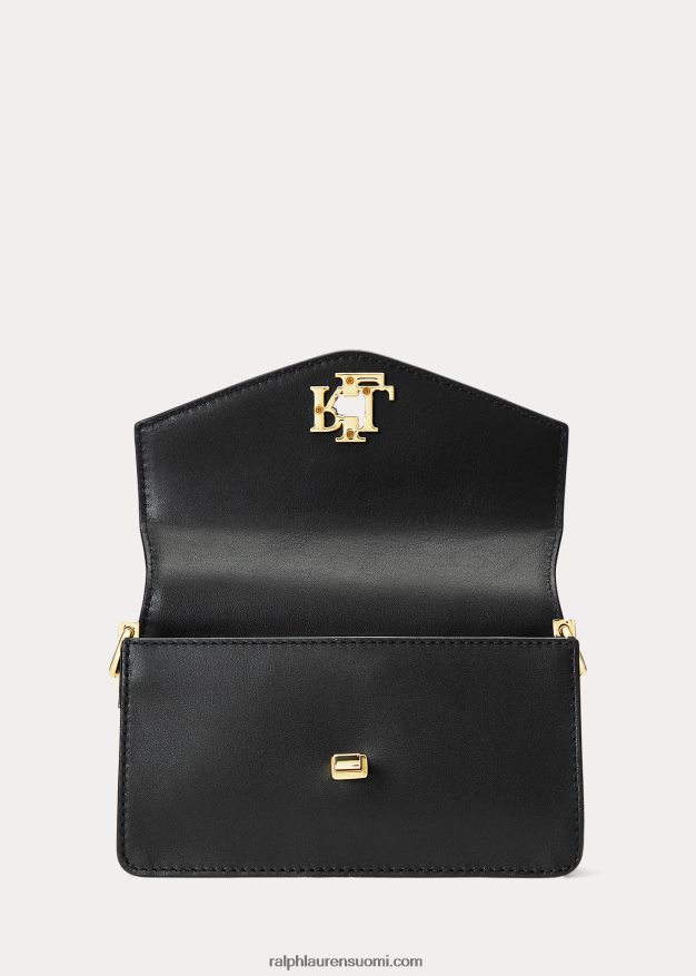 Ralph Lauren naiset nahkainen pieni tayler crossbody laukku 0Z24ZR5161 musta