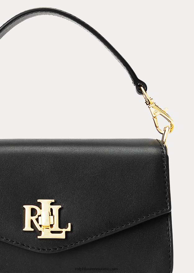 Ralph Lauren naiset nahkainen pieni tayler crossbody laukku 0Z24ZR5161 musta