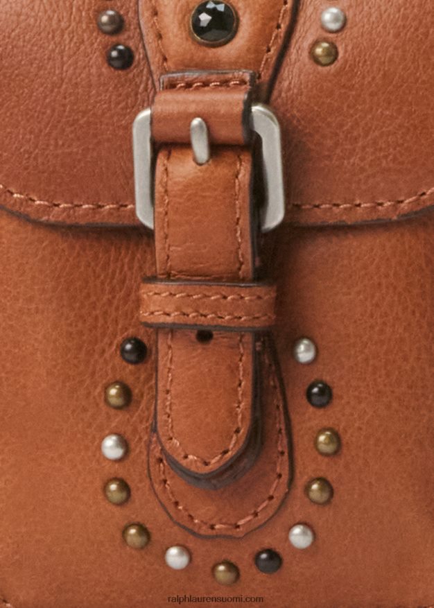 Ralph Lauren naiset nastoitettu nahka keskikokoinen noa crossbody 0Z24ZR5442 rusketus