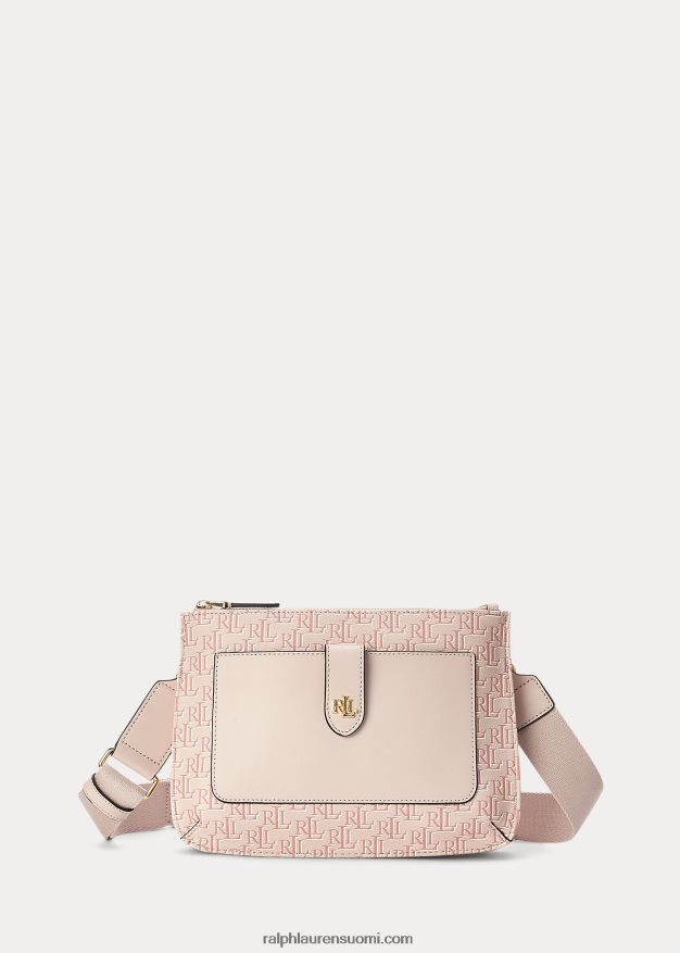 Ralph Lauren naiset päällystetty kankainen keskikokoinen jamey crossbody laukku 0Z24ZR5391 vaalea pinkki