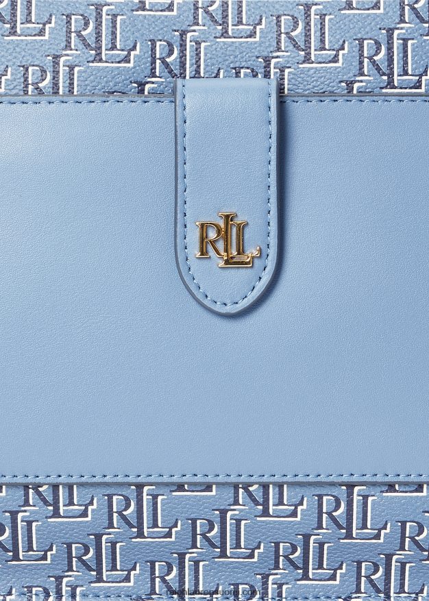 Ralph Lauren naiset päällystetty kankainen keskikokoinen jamey crossbody laukku 0Z24ZR5392 liuskekiven sininen