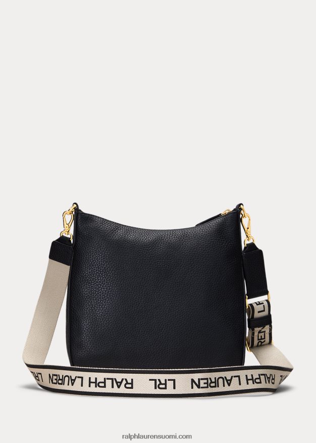 Ralph Lauren naiset pikkukivinahkainen iso cameryn crossbody 0Z24ZR5402 musta