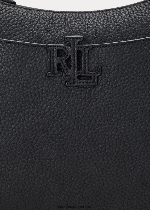 Ralph Lauren naiset pikkukivinahkainen iso cameryn crossbody 0Z24ZR5402 musta