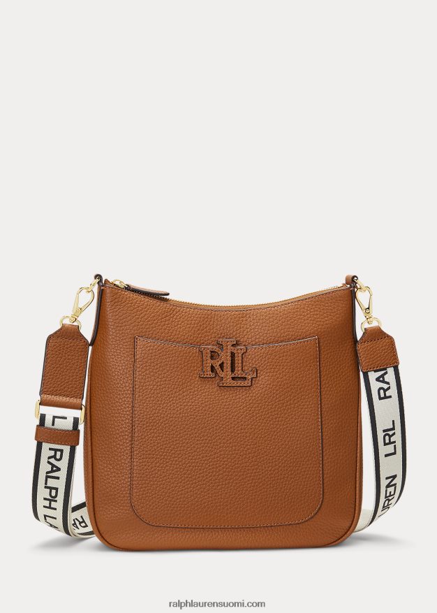 Ralph Lauren naiset pikkukivinahkainen iso cameryn crossbody 0Z24ZR5403 rusketus