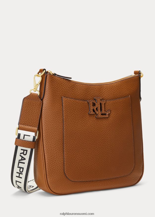 Ralph Lauren naiset pikkukivinahkainen iso cameryn crossbody 0Z24ZR5403 rusketus