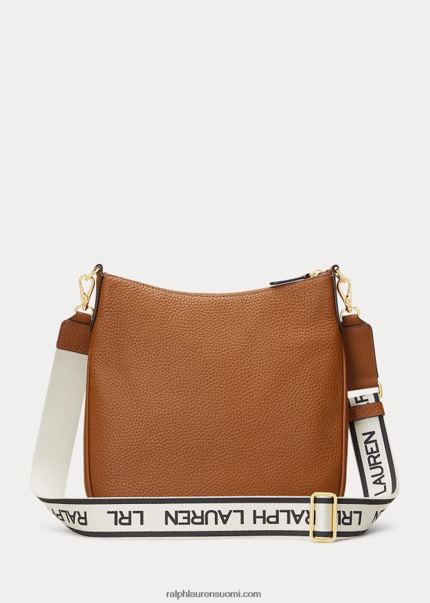 Ralph Lauren naiset pikkukivinahkainen iso cameryn crossbody 0Z24ZR5403 rusketus