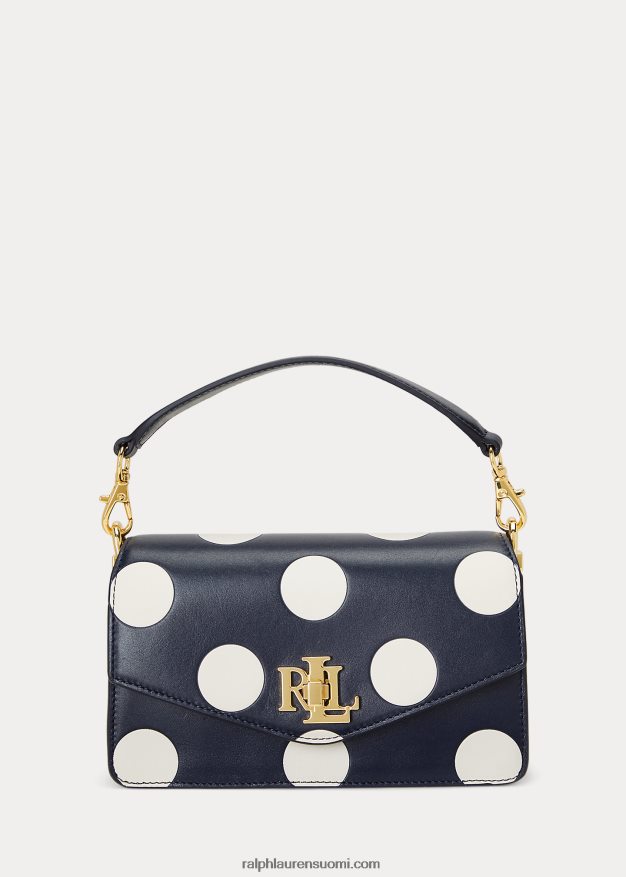 Ralph Lauren naiset pilkullinen pieni tayler crossbody laukku 0Z24ZR5334 hienostunut laivasto/vanilja