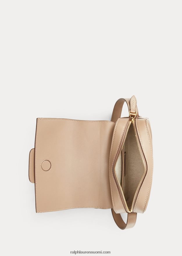 Ralph Lauren naiset vasikanahkainen welington crossbody laukku 0Z24ZR5258 taupe