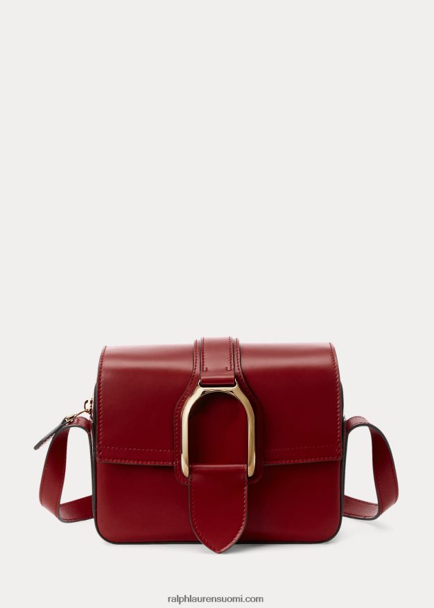 Ralph Lauren naiset vasikanahkainen welington crossbody laukku 0Z24ZR5265 syvä punainen