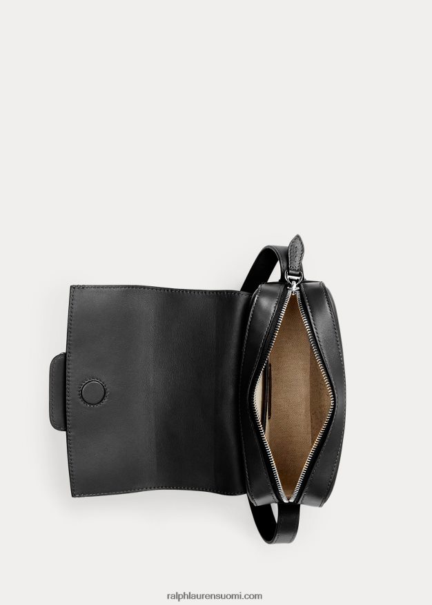 Ralph Lauren naiset vasikanahkainen welington crossbody laukku 0Z24ZR5268 musta