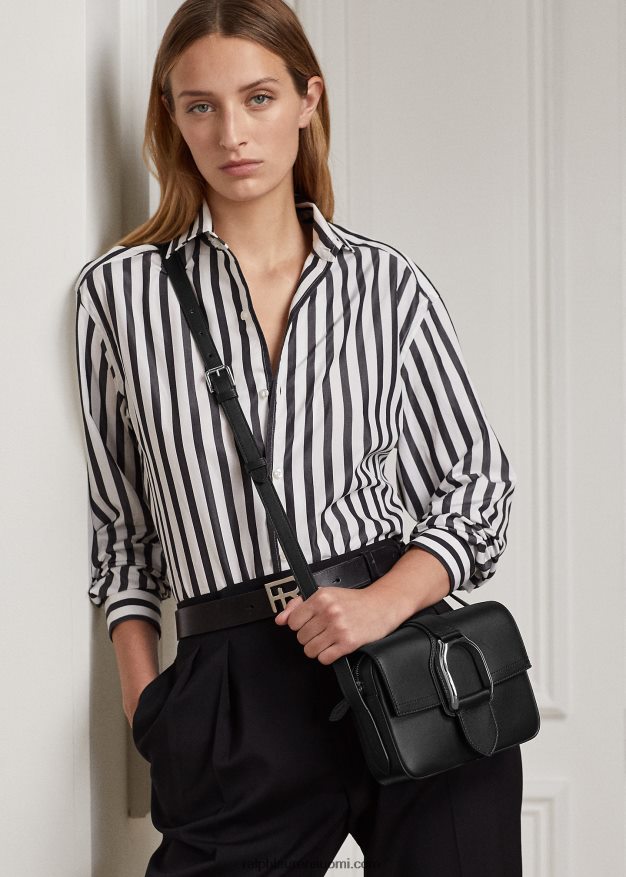 Ralph Lauren naiset vasikanahkainen welington crossbody laukku 0Z24ZR5268 musta