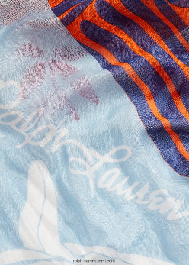 Ralph Lauren naiset mytologia-aiheinen pellavasekoitushuivi 0Z24ZR9747 multi