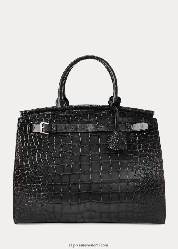 Ralph Lauren naiset alligaattori iso rl50 käsilaukku 0Z24ZR5305 musta