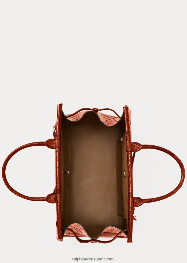 Ralph Lauren naiset alligaattori iso rl50 käsilaukku 0Z24ZR5306 hunaja