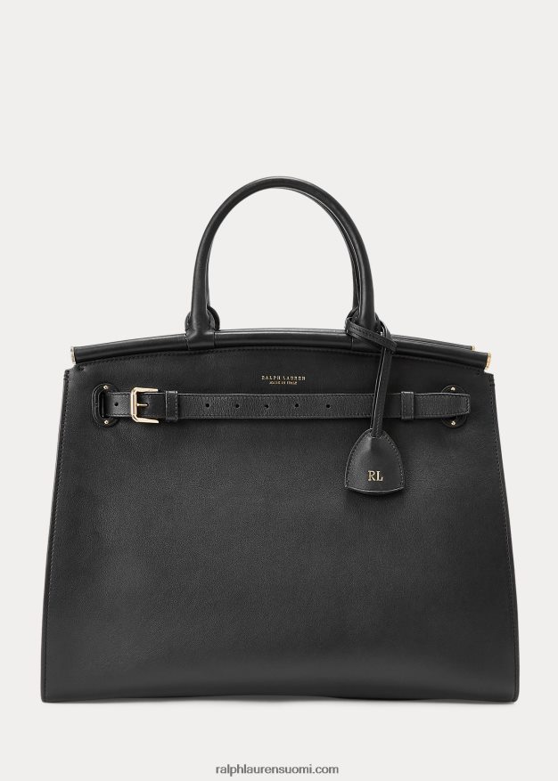 Ralph Lauren naiset vasikanahkainen iso rl50 käsilaukku 0Z24ZR5302 musta