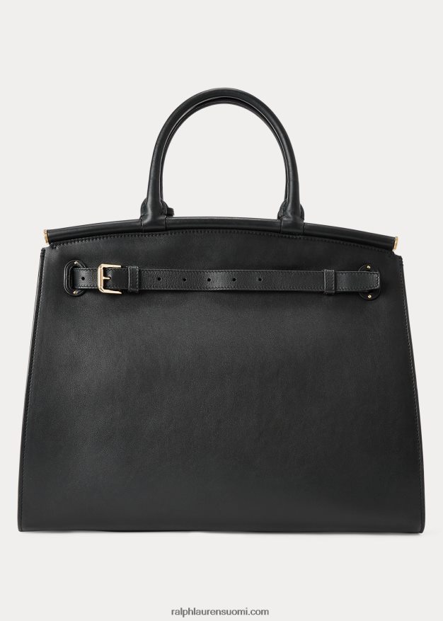 Ralph Lauren naiset vasikanahkainen iso rl50 käsilaukku 0Z24ZR5302 musta
