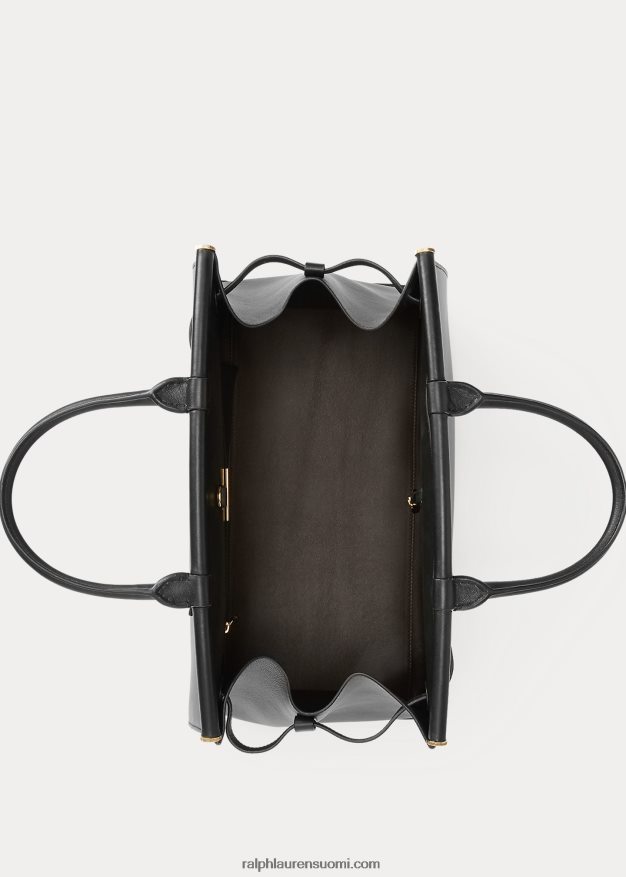 Ralph Lauren naiset vasikanahkainen iso rl50 käsilaukku 0Z24ZR5302 musta