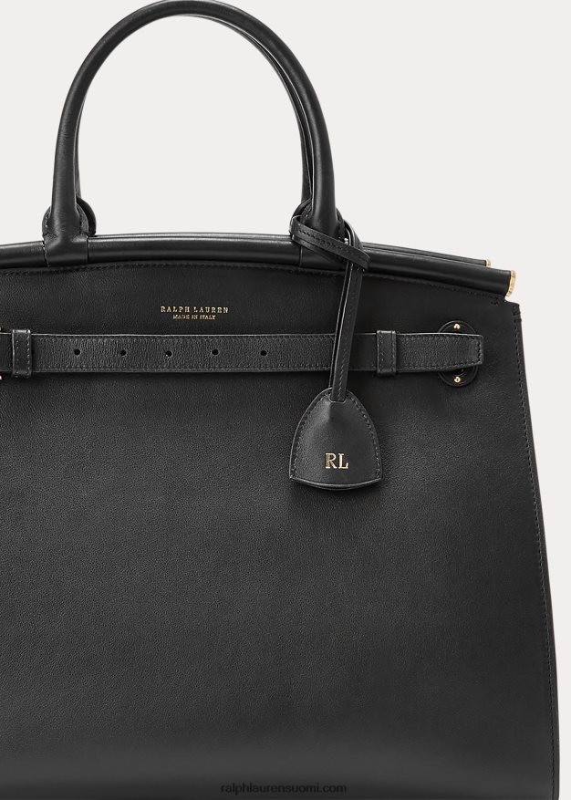 Ralph Lauren naiset vasikanahkainen iso rl50 käsilaukku 0Z24ZR5302 musta