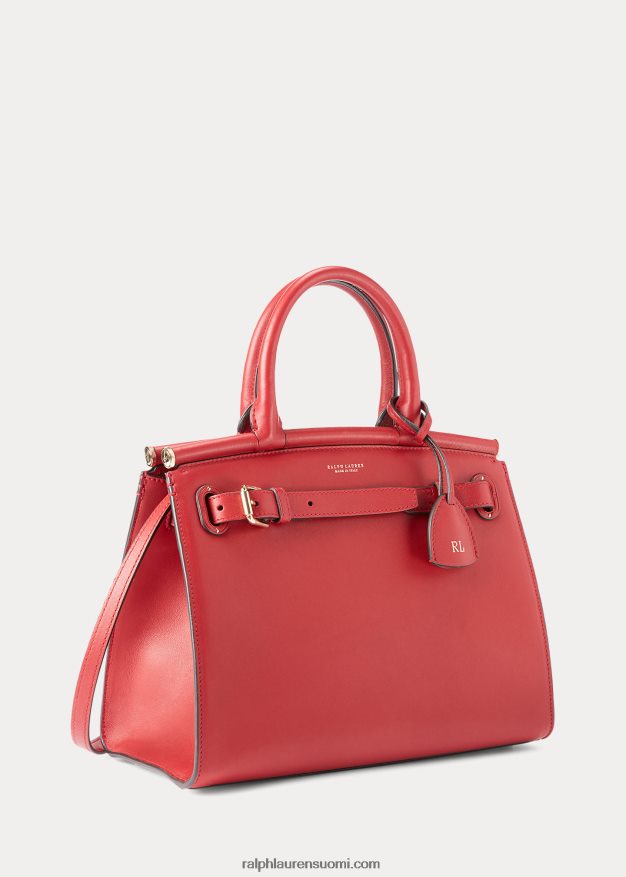 Ralph Lauren naiset vasikanahkainen keskikokoinen rl50 käsilaukku 0Z24ZR5294 syvä punainen