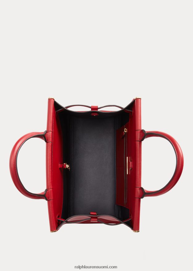 Ralph Lauren naiset vasikanahkainen keskikokoinen rl50 käsilaukku 0Z24ZR5294 syvä punainen