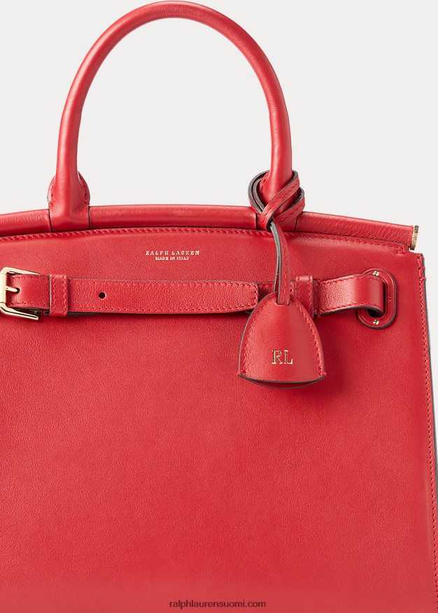 Ralph Lauren naiset vasikanahkainen keskikokoinen rl50 käsilaukku 0Z24ZR5294 syvä punainen