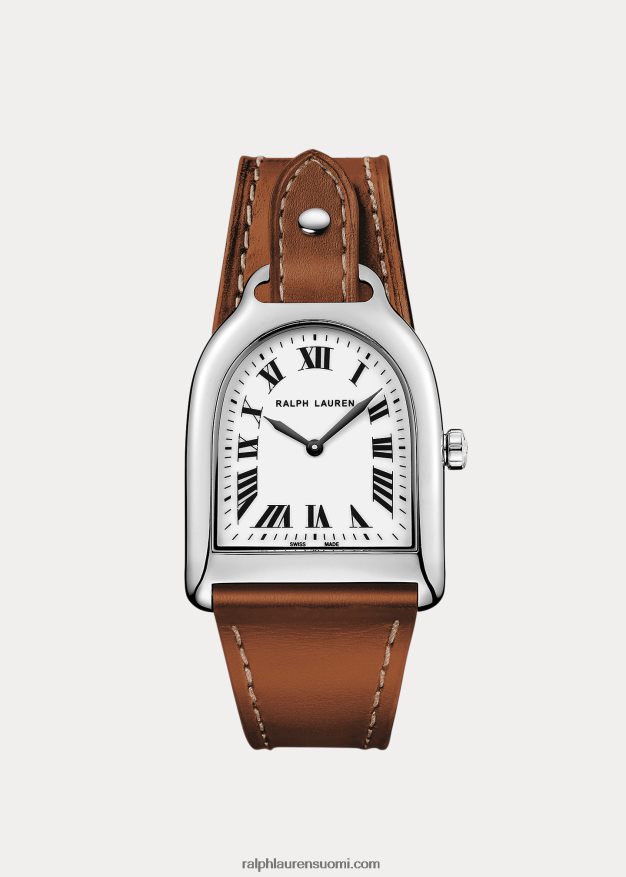 Ralph Lauren naiset pieni teräs 0Z24ZR2844 valkoinen kellotaulu