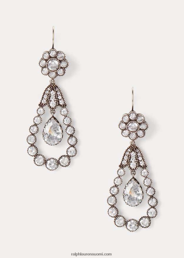 Ralph Lauren naiset pisara kristallikorvakorut 0Z24ZR5608 hopea