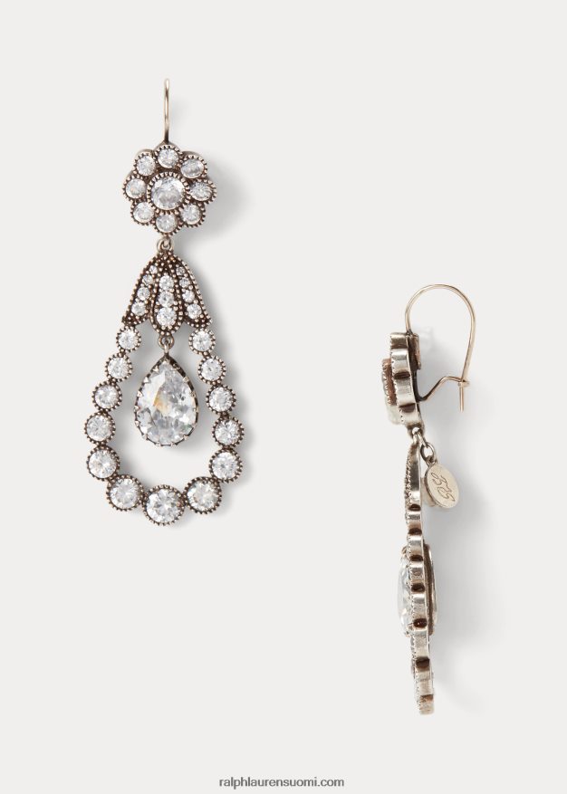 Ralph Lauren naiset pisara kristallikorvakorut 0Z24ZR5608 hopea