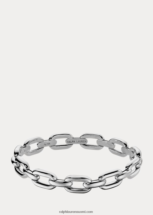Ralph Lauren naiset sterlinghopeaketjuinen rannekoru 0Z24ZR5609 harmaa