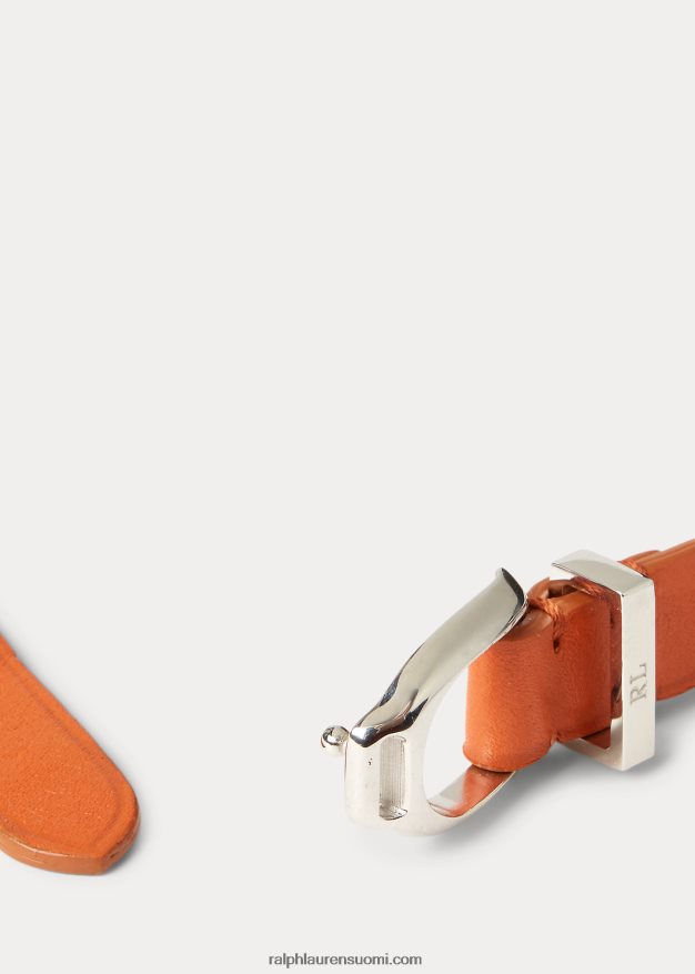 Ralph Lauren naiset welingtonin kaksinkertainen laiha rannekoru 0Z24ZR9756 oranssi/harmaa