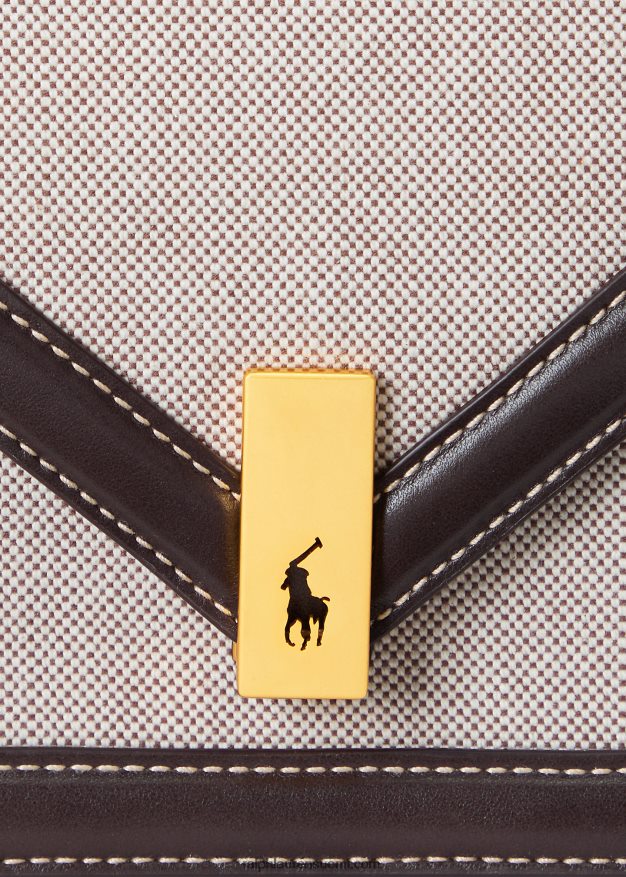 Ralph Lauren naiset polo id canvas kirjekuoriketjulaukku 0Z24ZR5167 luonnontupakka/tupakka