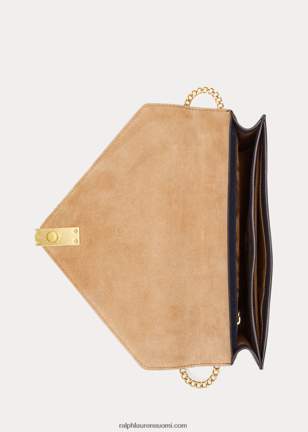 Ralph Lauren naiset polo id nahkainen kirjekuoriketjulaukku 0Z24ZR5169 keskiyön laivasto