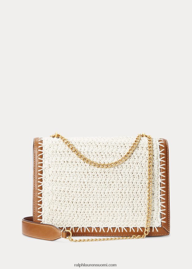 Ralph Lauren naiset polo id virkattu kirjekuoriketjulaukku 0Z24ZR5168 pergamentti kerma