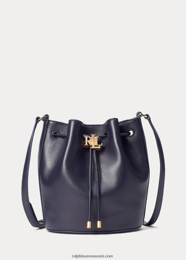 Ralph Lauren naiset nahkainen medium andie kiristysnauhakassi 0Z24ZR5344 laivasto