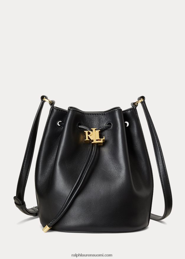 Ralph Lauren naiset nahkainen medium andie kiristysnauhakassi 0Z24ZR5345 musta