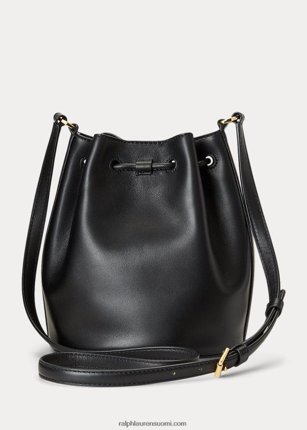 Ralph Lauren naiset nahkainen medium andie kiristysnauhakassi 0Z24ZR5345 musta