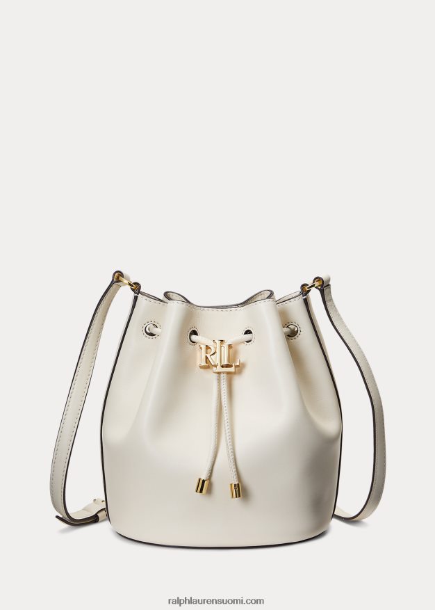 Ralph Lauren naiset nahkainen medium andie kiristysnauhakassi 0Z24ZR5346 vanilja