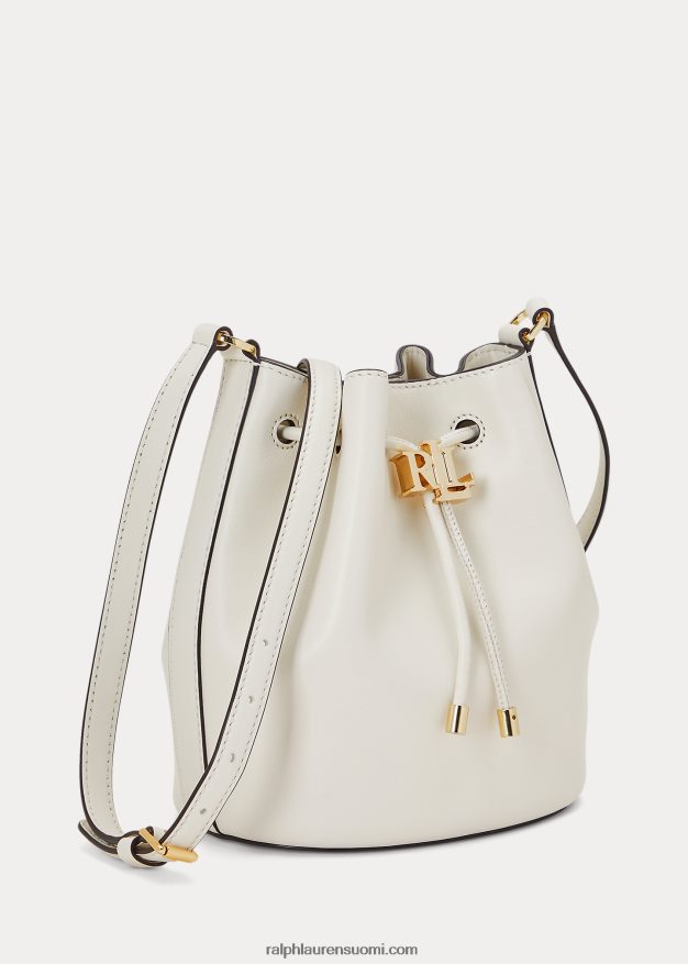 Ralph Lauren naiset nahkainen medium andie kiristysnauhakassi 0Z24ZR5346 vanilja