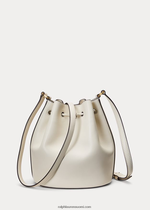 Ralph Lauren naiset nahkainen medium andie kiristysnauhakassi 0Z24ZR5346 vanilja