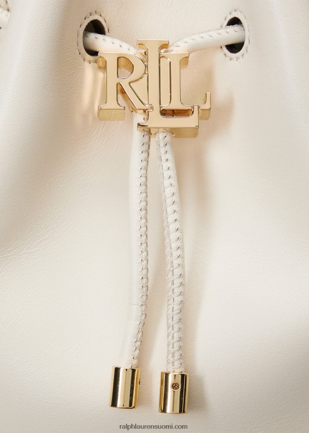 Ralph Lauren naiset nahkainen medium andie kiristysnauhakassi 0Z24ZR5346 vanilja