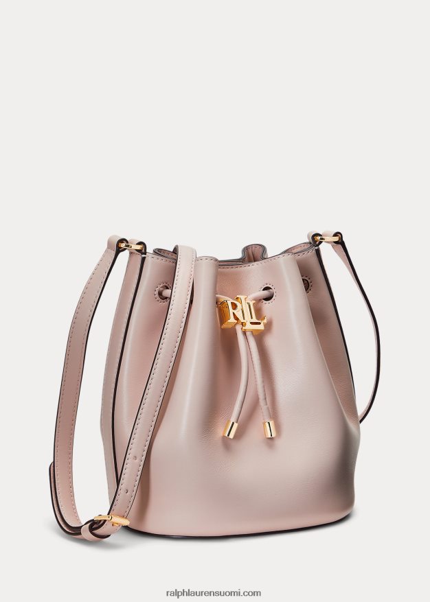 Ralph Lauren naiset nahkainen medium andie kiristysnauhakassi 0Z24ZR5347 vaalea pinkki