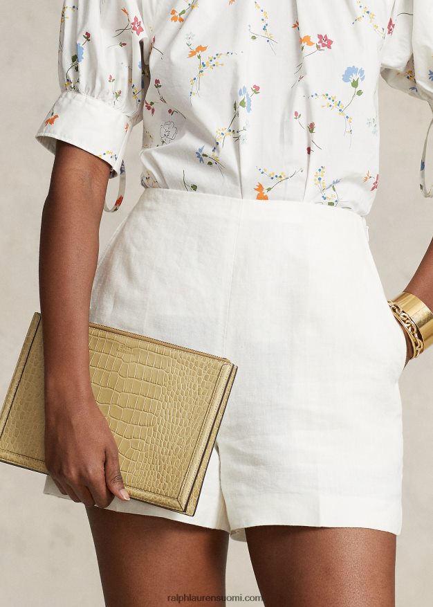 Ralph Lauren naiset kohokuvioitu nahkainen kirjekuorikytkin 0Z24ZR5238 hiekka