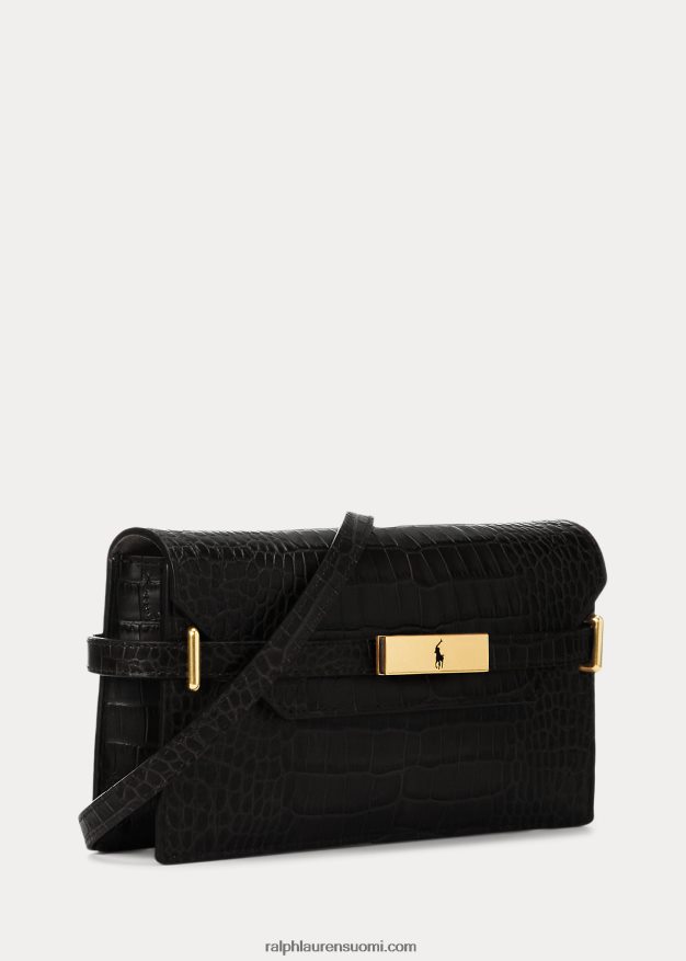 Ralph Lauren naiset polo id croc-kuvioitu kytkin 0Z24ZR5180 musta