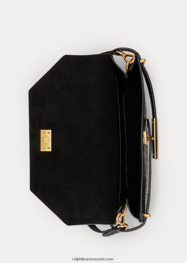 Ralph Lauren naiset polo id croc-kuvioitu kytkin 0Z24ZR5180 musta