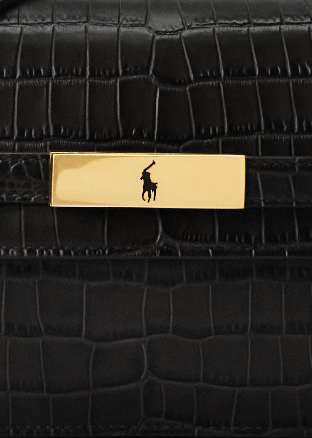 Ralph Lauren naiset polo id croc-kuvioitu kytkin 0Z24ZR5180 musta