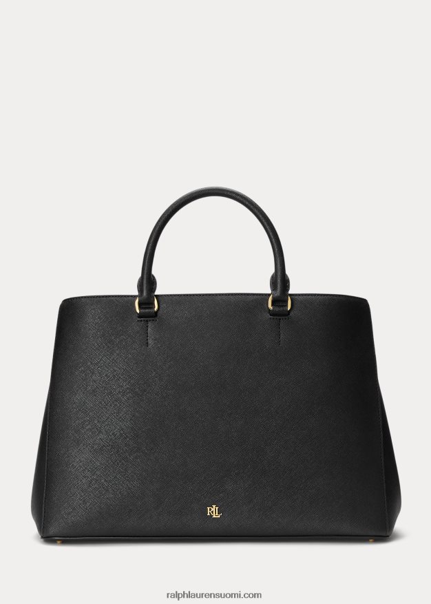 Ralph Lauren naiset crosshatch nahkainen iso hannalaukku 0Z24ZR5412 musta